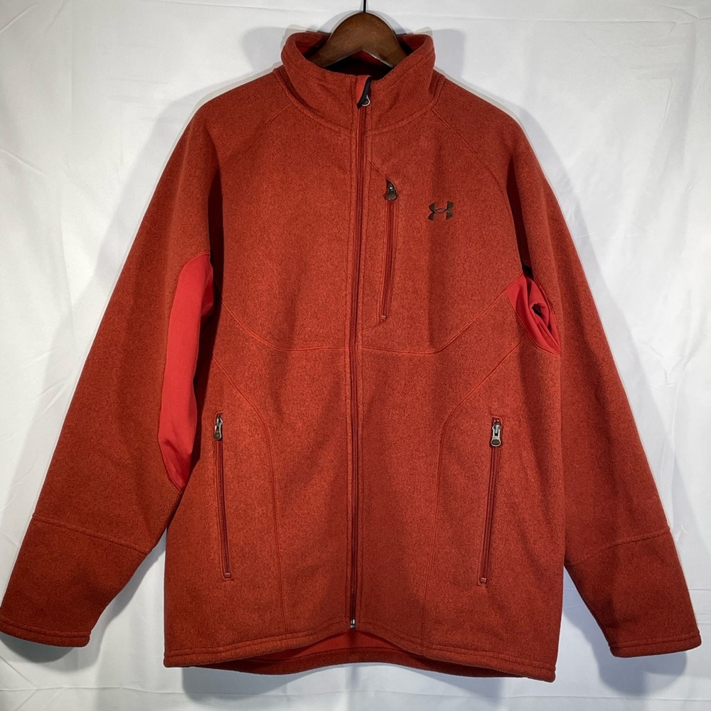 UNDER AMOUR SOFT GEAR JACKET FULL ZIP MEN'S FLEECE BURNT ORANGE